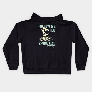 funny wing foil Kids Hoodie